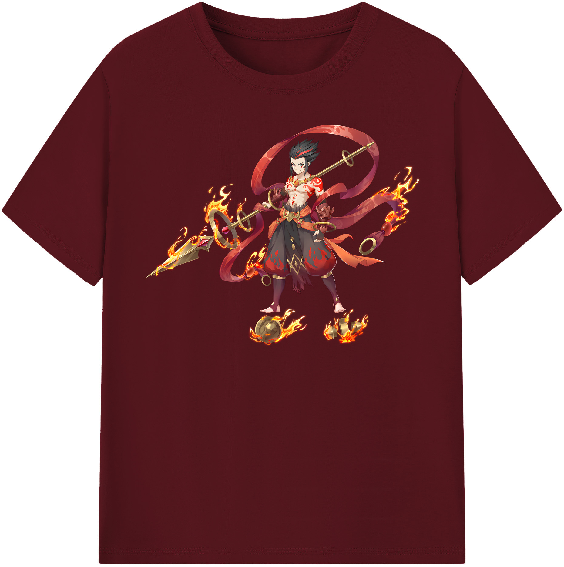 （画像用） Ne Zha 2 ナタ 魔童の大暴れ 綿100％半袖Tシャツ（フロントプリント）